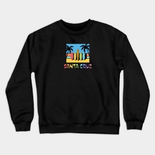 Santa Cruz Pack Sticker Surfboards on Fence Dark Crewneck Sweatshirt